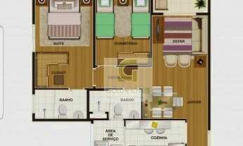 Imagem 4: Apartamento com 2 dormitórios à venda, 57 m² por R$ 265.000 - Parque Industrial - São José