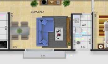 Imagem 3: Apartamento com 1 dormitório à venda, 50 m² por R$ 210.000,00 - Santa Cruz do José Jacques