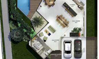 Imagem 4: Casa Moderna Padrão Aberta com 5 suítes na Planta