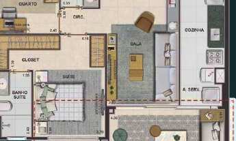 Imagem 7: Apartamento para venda tem 79 metros quadrados com 2 quartos