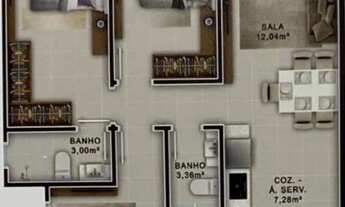 Imagem 4: Palmas do Arvoredo - Pronto - Ótimo apartamento novo! 03 quartos de frente