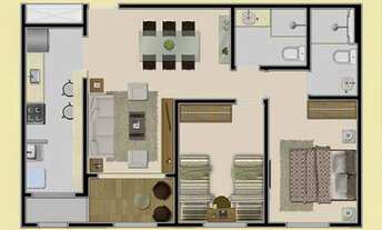 Imagem 7: Muro Alto Clube 3 / 72 m² / 3 Quartos / 1 Suíte / 1 Banheiro Social / 2 Vagas