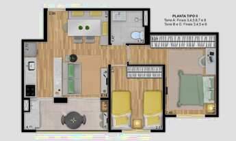 Imagem 7: Apartamento para aluguel possui 52 metros quadrados com 2 quartos