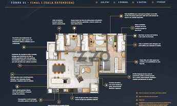 Imagem 7: Apartamento com 3 dormitórios à venda, 99 m² por R$ 1.095.066,14 - Royal Park - São José d