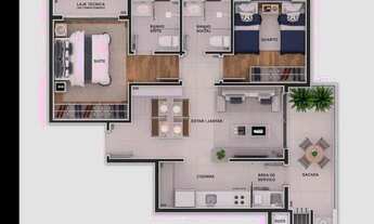 Imagem 7: Apartamento para Venda em Curitiba, Rebouças, 2 dormitórios, 1 suíte, 2 banheiros, 2 vagas