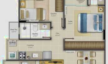 Imagem 5: Apartamento para Venda em Vitória, Santa Cecília, 2 dormitórios, 1 suíte, 2 banheiros, 1 v