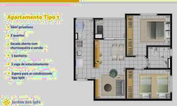 Imagem 2: Apartamento para venda c/ ENTRADA PARECELADA com 2 quartos em Pedra Branca - Palhoça - SC