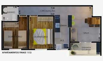 Imagem 3: Apartamento para venda tem 46 metros quadrados com 2 quartos em Vila Santa Isabel - São Pa