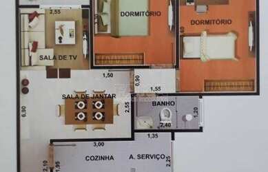 Imagem 2: Apartamento à venda, 61 m² por R$ 275.000,00 - Residencial Paris - Paulínia/SP