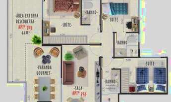 Imagem 2: Apartamento Garden com 3 dormitórios à venda por R$ 820.000 - Jardim Glória - Juiz de Fora