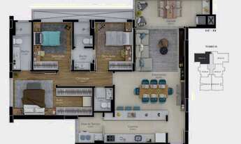 Imagem: Apartamento novo com 03 dormitórios para