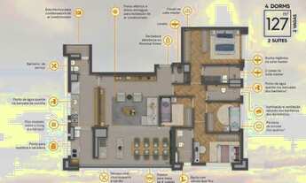 Imagem 3: Apartamento para venda possui 127 metros quadrados com 4 quartos em Aclimação - São Paulo