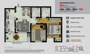 Imagem 5: Apartamento 2 Quartos para Venda em Juiz de Fora, Santa Catarina, 2 dormitórios, 1 suíte