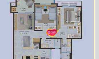 Imagem 4: Apartamento com 2 dormitórios à venda, 69 m² por R$ 1.050.000,00 - Campeche - Florianópoli