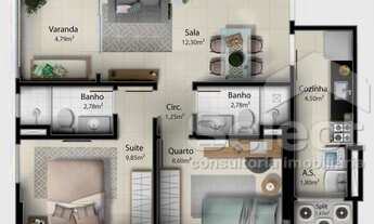 Imagem 4: Novo apartamento de 2 quartos com 57m2 na praia de Itaparica