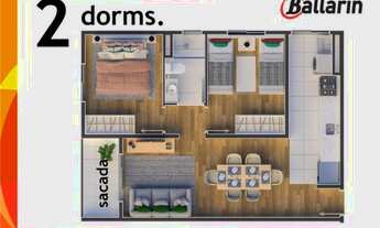 Imagem 2: 2 dorms com sacada e 1 vaga CVeA no Bairro Cooperativa em SBC