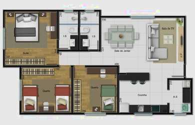 Imagem 6: Apartamento 3 Quartos Nova Su??a / Jardim America