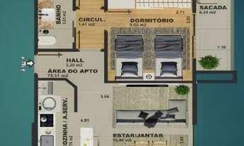 Imagem 3: Apartamento para Venda em Balneário Piçarras, Itacolomi, 2 dormitórios, 1 suíte, 2 banheir