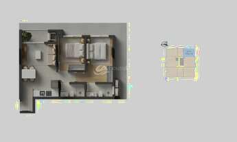 Imagem 7: Apartamento de 2 Quartos (1 Suíte) no El Cielo Campeche, Florianópolis, com Sacada Gourme