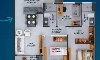 Imagem 5: Residencial Rosas Di Maria - Apto 2/4 com 1 suíte de 70 m², 2 vagas por 494.999, Neópolis