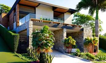 Imagem: Casa moderna, com integração e lazer no