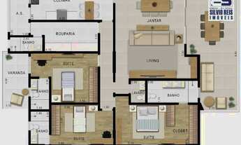 Imagem 4: Apartamento com 3 dormitórios à venda, 210 m² por R$ 2.677.500,00 - Embaré - Santos/SP