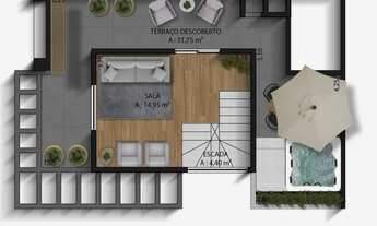 Imagem 2: Sobrado para venda possui 145 metros quadrados com 3 quartos em Portão - Curitiba - PR