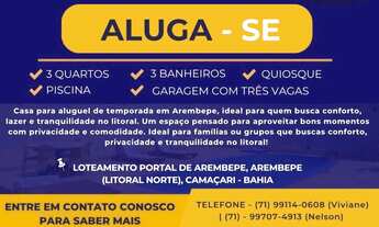 Imagem: Casa para aluguel por temporada em Arembepe