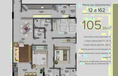 Imagem 2: Apartamento com 3 dormitórios à venda, 105 m² por R$ 762.000,00 - Canto do Forte - Praia G