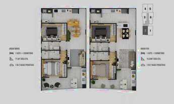 Imagem 5: Empreendimento com unidades de 77 metros quadrados com 2 quartos no Forte - Praia Grande