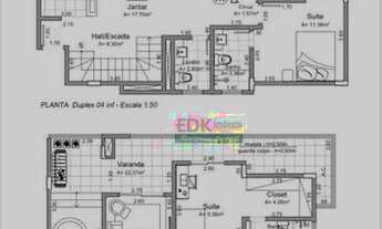 Imagem 6: Apartamento Duplex com 3 dormitórios à venda, 187 m² por R$ 1.100.000,00 - Barranco - Taub