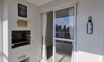 Imagem 4: Locação na Ponta da Praia Andar Vista Livre 1 Dormitório Sacada com Churrasqueira Vaga Dem