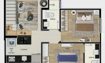 Imagem: Apartamento à venda, 2 quartos, 1 suíte