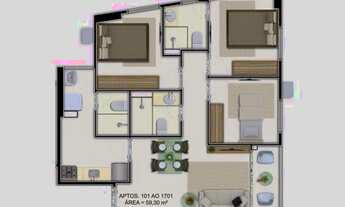 Imagem 2: Apartamento pronto para venda possui 59 metros quadrados com 3 quartos em Boa Viagem - Rec