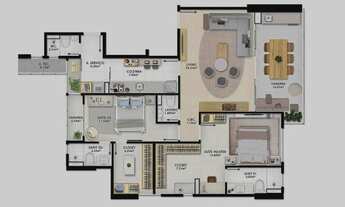 Imagem 3: Apartamento 3 suítes à venda no Caminho das árvores, 116 m²