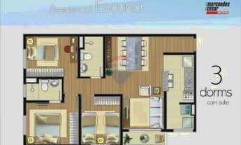 Imagem 3: Apartamento para locação Monte Castelo, Edificio Escuna, 3 dormitórios, 72 m², São José do