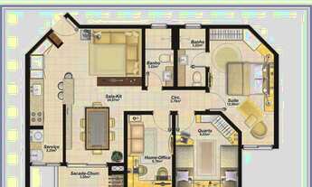 Imagem 3: Apartamento para aluguel com 3 quartos sendo 1 suite e 2 vagas em Pedra Branca - Palhoça