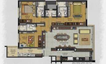 Imagem 9: Apartamento para Venda - 137.42m², 3 dormitórios, sendo 3 suites, 3 vagas - Cristal