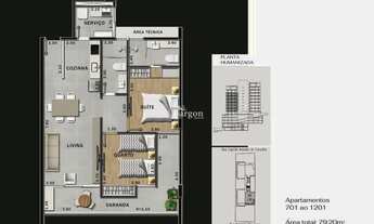 Imagem 4: Apartamento 2 quartos sendo 1 suíte a venda no Bairro Jardim Gloria em Juiz de Fora