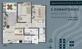 Imagem 2: Apartamento 2 dormitórios em Abraão, Florianópolis-SC