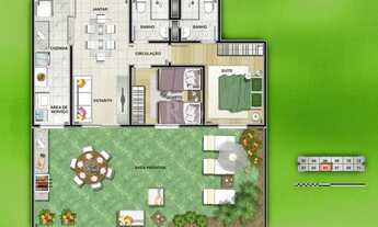 Imagem 3: Apartamento para Venda - 95.35m², 2 dormitórios, sendo 1 suites, 1 vaga - Jardim Itu