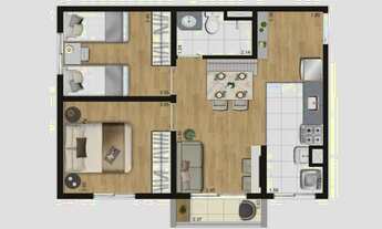 Imagem 2: Apartamento para venda possui 42 metros quadrados com 2 quartos em Jabaquara - Santos - Sã