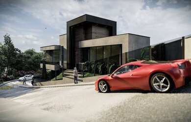 Imagem 7: Casa Pedra Branca, próximo ao Lago. Com Bela Fachada Contemporânea de 30 metros