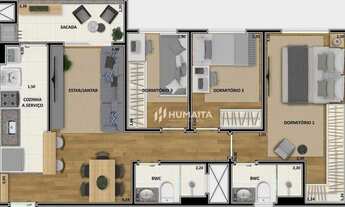 Imagem 2: Apartamento com 3 dormitórios à venda, 64 m² por R$ 340.000,00 - Aurora - Londrina/PR