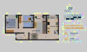 Imagem 4: Apartamento 02 dormitórios, Bairro Cancelli, Cascavel -PR