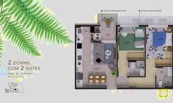 Imagem 2: Apartamento - 2 dormitórios, sendo 1 suíte - Sacada churrasqueira - 1 vaga - 1 Hobby Box