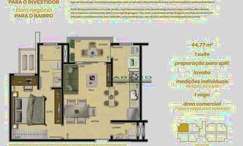 Imagem 3: Apartamento com 1 dormitório à venda, 44 m² por R$ 177.000,00 - Jardim Recreio - Ribeirão