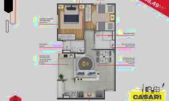 Imagem 4: Apartamento com 2 dormitórios - 1 suíte - 58 m² - Baeta Neves - São Bernardo do Campo/SP