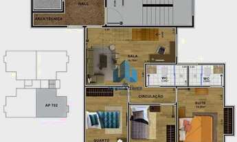Imagem 3: Cobertura com 3 quartos (1 suíte) à venda, 156 m² por R$ 646.950 - Aeroporto - Juiz de For