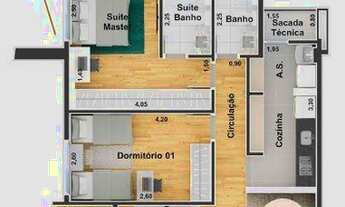 Imagem 2: Apartamento com 2 dormitórios à venda, 76 m² por R$ 500.134,40 - Altos da Boa Vista - Soro